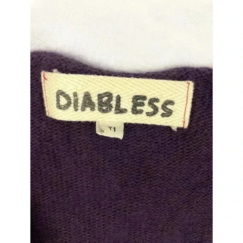 Diabless‎ Plum Purple Soft Sweater Top Small Short Sleeve